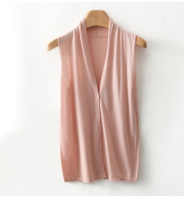 Lightweight V-Neck Knitted Vest