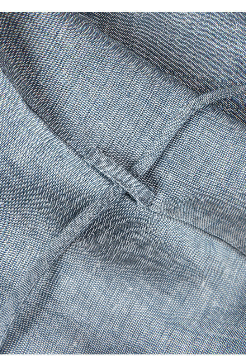 Mid-Length Crew Neck Linen Vest
