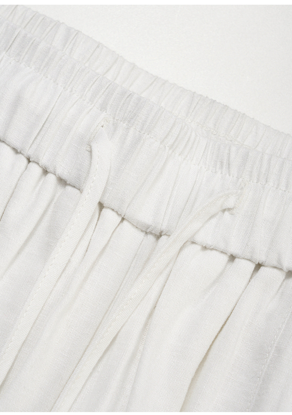 Relaxed Linen Drawstring Wide-Leg Pants